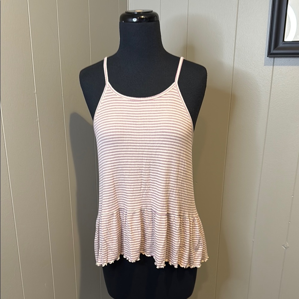 B4 American Eagle Outfitters Women’s Medium Blush Striped Camisole